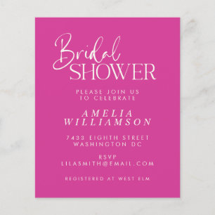 Papier Invitation de mariage minimaliste script Fuchsia p