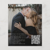 Papier Invitation de mariage moderne avec code QR budgéta (Dos)