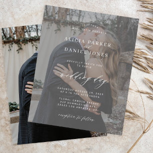 Papier Invitation de mariage moderne avec superposition d