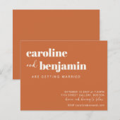 Papier Invitation de mariage moderne chic terracotta auda (Devant / Derrière)