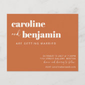 Papier Invitation de mariage moderne chic terracotta auda (Devant)