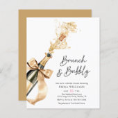 Papier Invitation de mariage moderne et brunch à petit bu (Devant / Derrière)