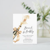 Papier Invitation de mariage moderne et brunch à petit bu (Debout devant)