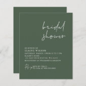 Papier Invitation de mariage moderne et verte à petit bud (Devant / Derrière)