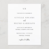 Papier Invitation de mariage moderne minimaliste (Devant)
