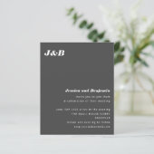 Papier Invitation de mariage moderne noir monogramme budg (Debout devant)