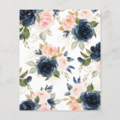 Papier Invitation de mariage naval et floral rose pour un (Dos)