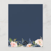 Papier Invitation de mariage Navy & floral rose à petit b (Dos)