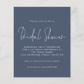 Papier Invitation de mariage pas cher Dusty Navy Blue pou (Devant)