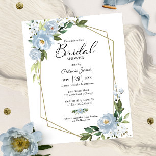 Papier Invitation de mariage pas chère à motif floral ble