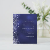 Papier Invitation de mariage pas chère à paillettes argen (Debout devant)