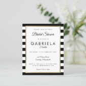 Papier Invitation de mariage pas chère à rayures noires (Debout devant)