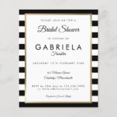 Papier Invitation de mariage pas chère à rayures noires (Devant)
