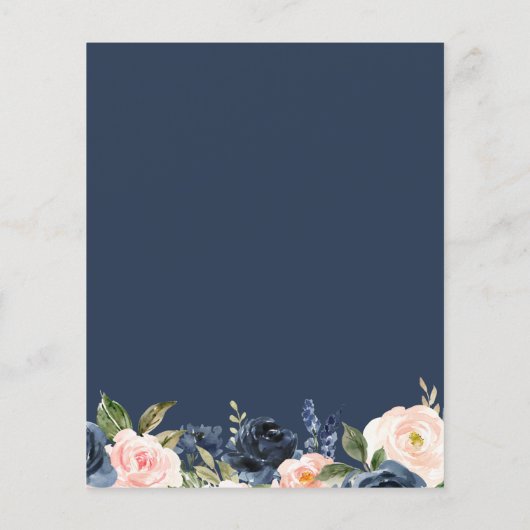 Papier Invitation de mariage pas chère avec fleurs roses (Dos)