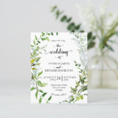 Papier Invitation de mariage pas chère avec verdure à l'a (Debout devant)