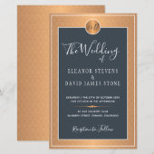 Papier Invitation de mariage pas chère classique déco mar (Devant / Derrière)