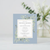 Papier Invitation de mariage pas chère Dusty Blue avec ve (Debout devant)