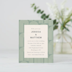 Papier Invitation de mariage pas chère vert sauge avec li