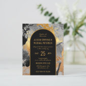 Papier Invitation de mariage PHOTO abstrait chic or budge (Debout devant)