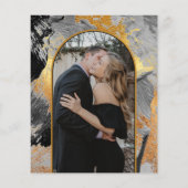 Papier Invitation de mariage PHOTO abstrait chic or budge (Dos)