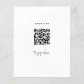 Papier Invitation de mariage photo avec QR CODE budgétair (Dos)