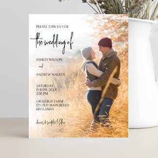 Papier Invitation de mariage photo budget