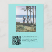 Papier Invitation de mariage photo de plage avec QR CODE (Dos)