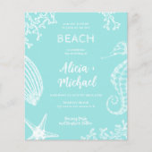 Papier Invitation de mariage photo de plage avec QR CODE (Devant)