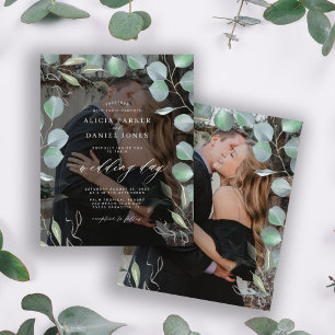 Papier Invitation de mariage photo de verdure à petit bud