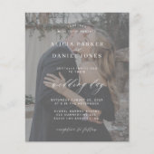 Papier Invitation de mariage photo moderne code QR budget (Devant)