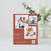 Papier Invitation de mariage PHOTO moderne CODE QR RSVP C (Debout devant)