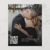 Papier Invitation de mariage photo noire code QR budget (Dos)