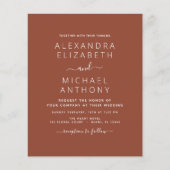 Papier Invitation de mariage photo orange brûlé Bohème à  (Devant)