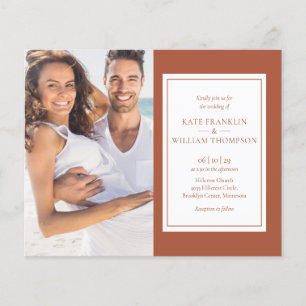 Papier Invitation de mariage photo tout-en-un en terre cu