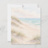 Papier Invitation de mariage plage côtière océan (Dos)