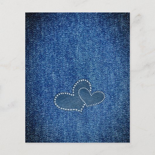 Papier Invitation de mariage pour fleurs bleues rustiques (Dos)