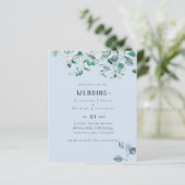 Papier Invitation de mariage pour le budget de l'Eucalypt (Debout devant)