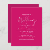 Papier Invitation de mariage rose couleur tendance BUDGET (Devant / Derrière)