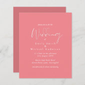 Papier Invitation de mariage rose couleur tendance BUDGET (Devant / Derrière)
