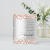 Papier Invitation de mariage rose en argent (Debout devant)