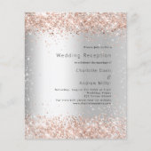 Papier Invitation de mariage rose en argent (Devant)