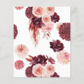 Papier Invitation de mariage Rose Marsala Bohème de luxe  (Dos)