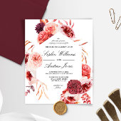 Papier Invitation de mariage Rose Marsala Bohème de luxe