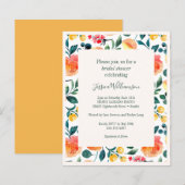Papier Invitation de mariage rustique à budget Fleurs ora (Devant / Derrière)