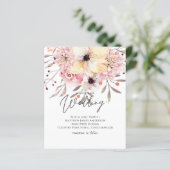 Papier Invitation de mariage rustique à petit budget Fleu (Debout devant)