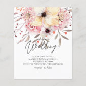 Papier Invitation de mariage rustique à petit budget Fleu (Devant)