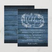 Papier Invitation de mariage rustique en bois à feuillage (Devant / Derrière)