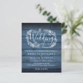 Papier Invitation de mariage rustique en bois à feuillage (Debout devant)