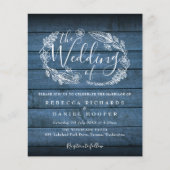Papier Invitation de mariage rustique en bois à feuillage (Devant)