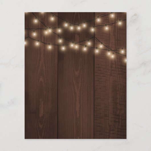 Papier Invitation de mariage rustique florale en bois à p (Dos)